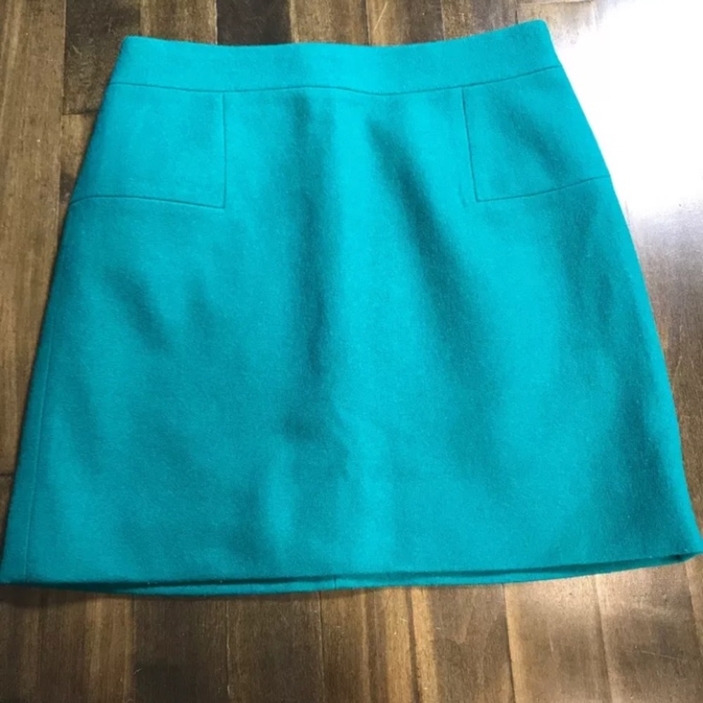 J. Crew Women’s Wool Mini Skirt Teal Green Size 0